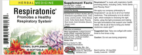 Herbs Etc., Respiratonic, 30 Softgels