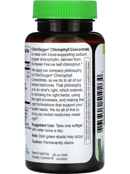 Herbs Etc., ChlorOxygen Chlorophyll Concentrate, 60 Softgels