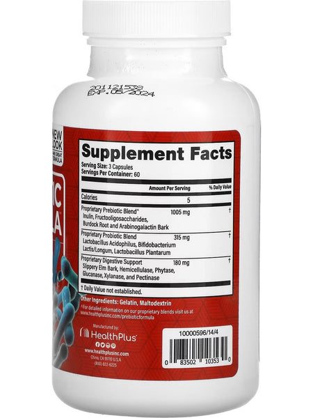 Health Plus, Prebiotic Formula Food For Your Probiotics, 180 Capsules