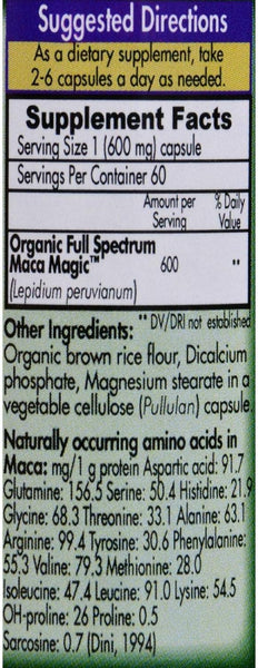 Maca Magic, Pure Organic Gelatinized Maca Root Capsules, 600 mg, 60 Capsules