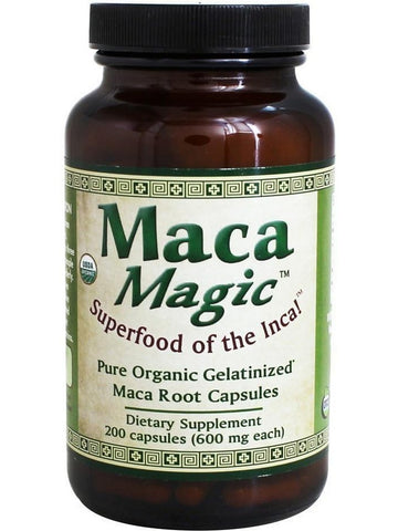 Maca Magic, Pure Organic Gelatinized Maca Root Capsules, 600 mg, 200 Capsules