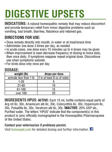 HomeoPet, Digestive Upsets, 15 ml