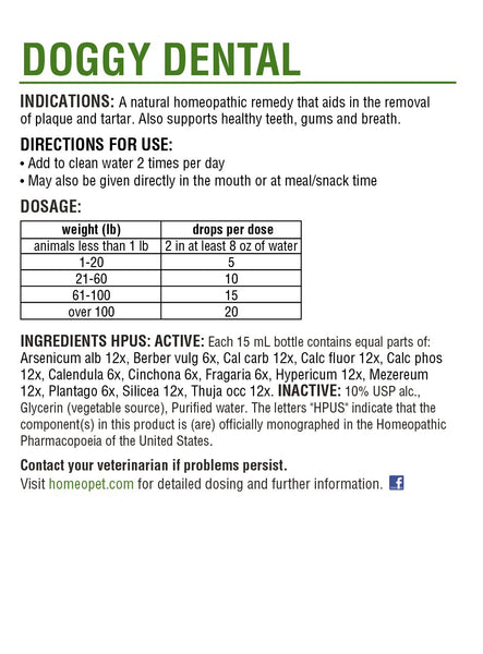 HomeoPet, Doggy Dental, 15 ml