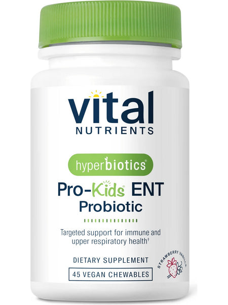 Hyperbiotics, PRO-Kids ENT, Strawberry Vanilla, 45 Chewable Tablets