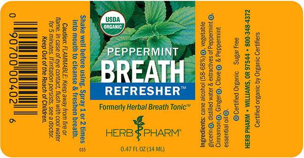 Herb Pharm, Breath Refresher: Peppermint, 0.47 fl oz