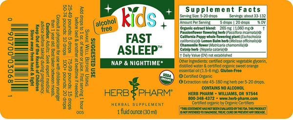 Herb Pharm, Kids Fast Asleep, 1 fl oz