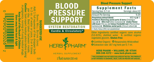 Herb Pharm, Blood Pressure Support, 1 fl oz