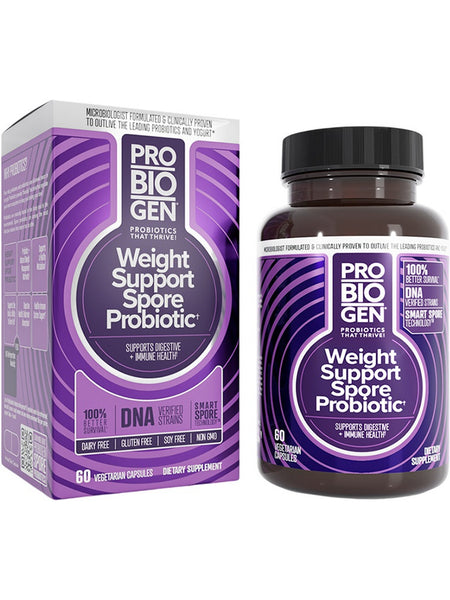 Probiogen, Weight Support Spore Probiotic, 60 Vegetarian Capsules