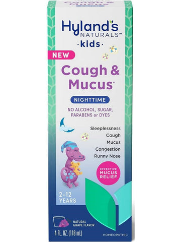 Hyland's, Kids Cough & Mucus Nighttime Grape, 4 fl oz