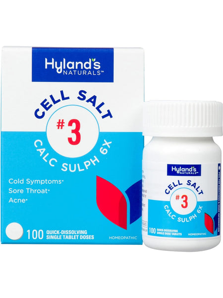 Hyland's, Cell Salt #3 Calc Sulph 6x, 100 Quick-Dissolving Single Tablet Doses