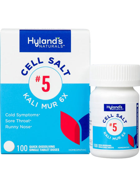 Hyland's, Cell Salt #5 Kali Mur 6x, 100 Quick-Dissolving Single Tablet Doses