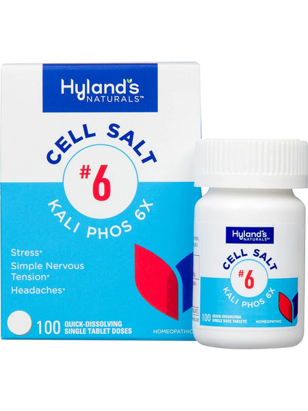 Hyland's, Cell Salt #6 Kali Phos 6x, 100 Quick-Dissolving Single Tablet Doses