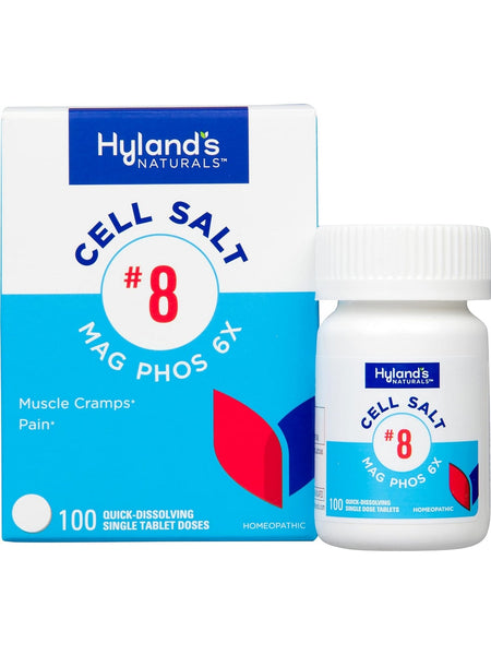 Hyland's, Cell Salt #8 Mag Phos 6x, 100 Quick-Dissolving Single Tablet Doses
