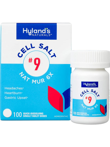 Hyland's, Cell Salt #9 Nat Mur 6x, 100 Quick-Dissolving Single Tablet Doses