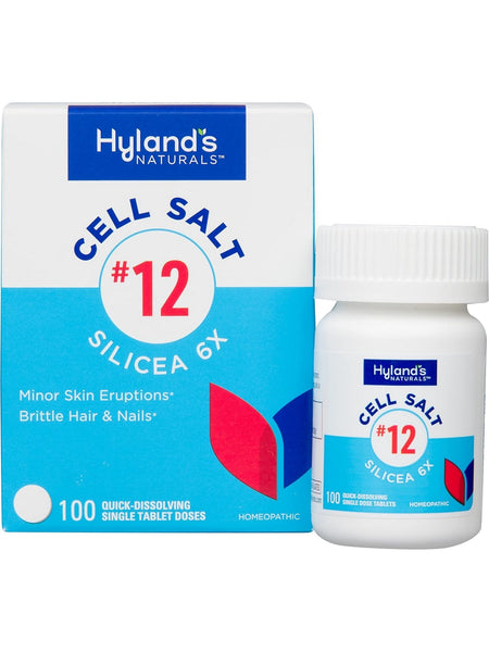 Hyland's, Cell Salt #12 Silicea 6x, 100 Quick-Dissolving Single Tablet Doses
