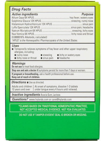 Hyland's, Seasonal Allergy Relief, 60 Quick-Dissolving Tablets