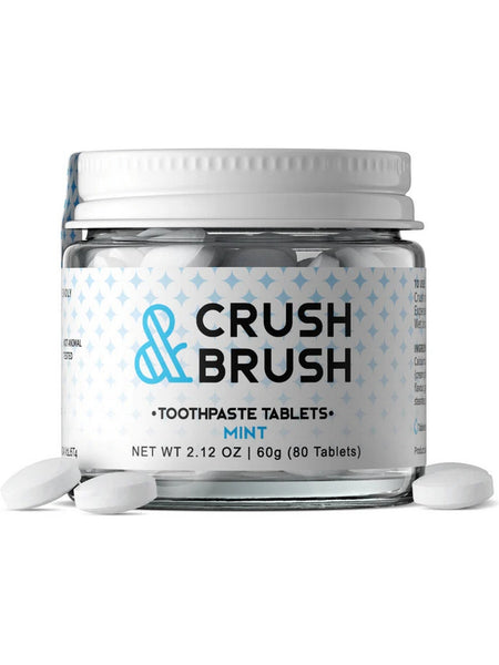 Nelson Naturals, Crush & Brush, Toothpaste Tablets, Mint, 2.12 oz (80 Tablets)