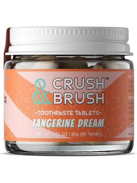 Nelson Naturals, Crush & Brush, Toothpaste Tablets, Tangerine Dream, 2.12 oz (80 Tablets)