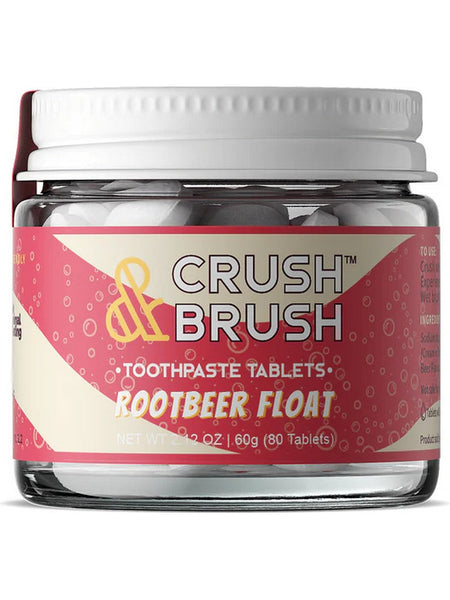 Nelson Naturals, Crush & Brush, Toothpaste Tablets, Rootbeer Float, 2.12 oz (80 Tablets)