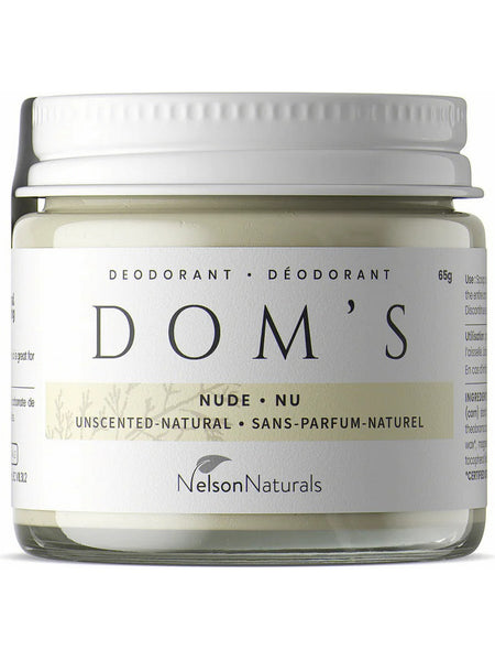 Nelson Naturals, Dom's, Deodorant, Nude, Unscented-Natural, 2.12 oz (80 Tablets)