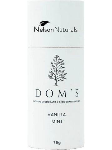 Nelson Naturals, Dom's, Natural Deodorant, Vanilla Mint, 75g