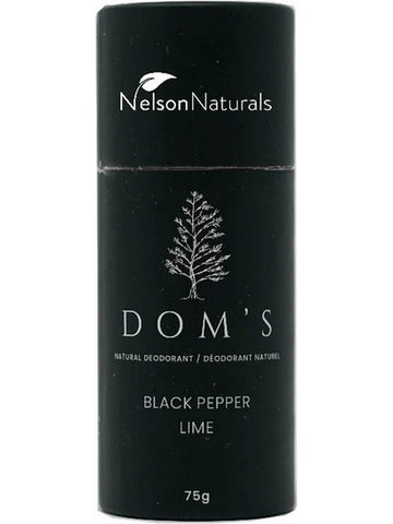 Nelson Naturals, Dom's, Natural Deodorant Stick, Black Pepper Lime, 75g