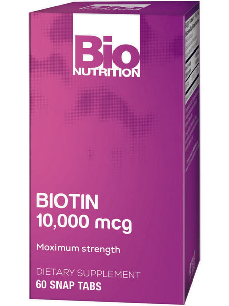 Bio Nutrition, Biotin 10,000 mcg, 60 Snap Tabs