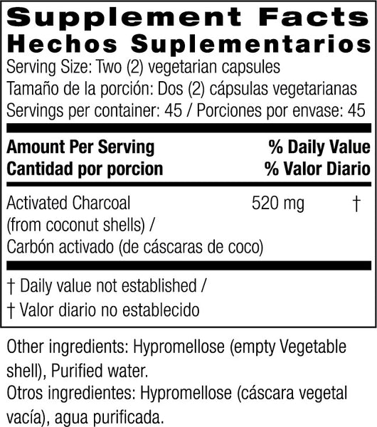 Bio Nutrition, Activated Charcoal, 90 Vegetarian Capsules