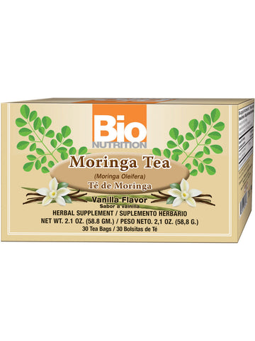 Bio Nutrition, Moringa Tea, Vanilla Flavor, 30 Tea Bags