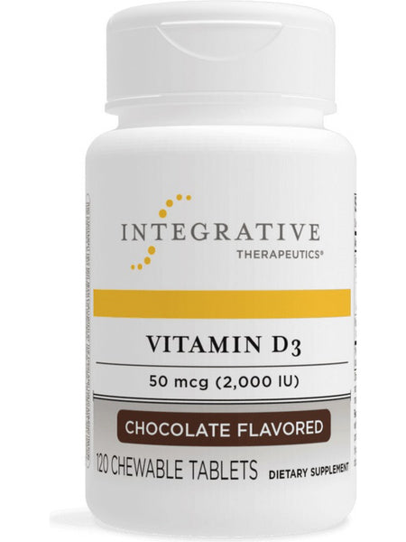 Integrative Therapeutics, Vitamin D3 2,000 IU, Chocolate Flavored, 120 chewable tablets