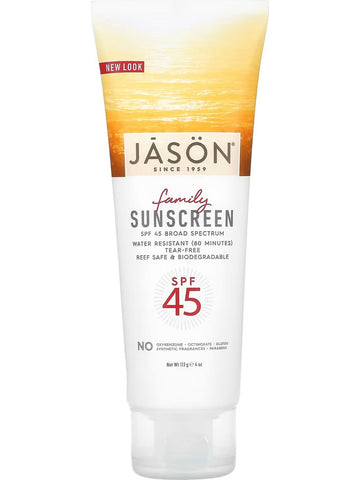 Jason Naturals, Family Sunscreen, SPF 45, 4 oz