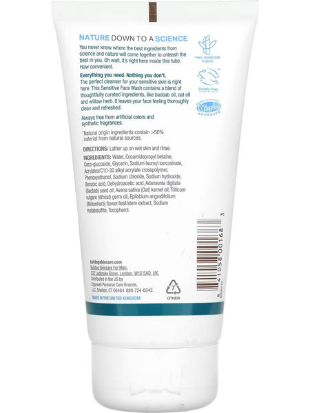 Bulldog Skincare, Sensitive Face Wash + Baobab Oil, 5 fl oz