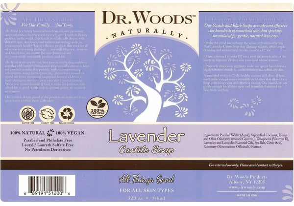 Dr. Woods, Castile Soap Liquid Lavender, 32 fl oz