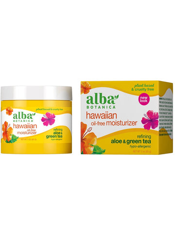 Alba Botanica, Hawaiian Oil-Free Moisturizer, Aloe and Green Tea, 3 oz