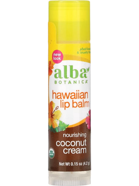 Alba Botanica, Hawaiian Lip Balm, Coconut Cream, 0.15 oz