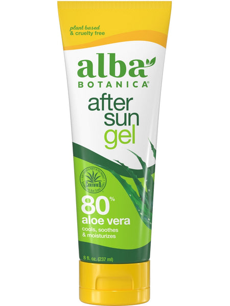 Alba Botanica, After Sun Gel, 80% Aloe Vera, 8 fl oz