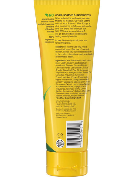 Alba Botanica, After Sun Gel, 80% Aloe Vera, 8 fl oz