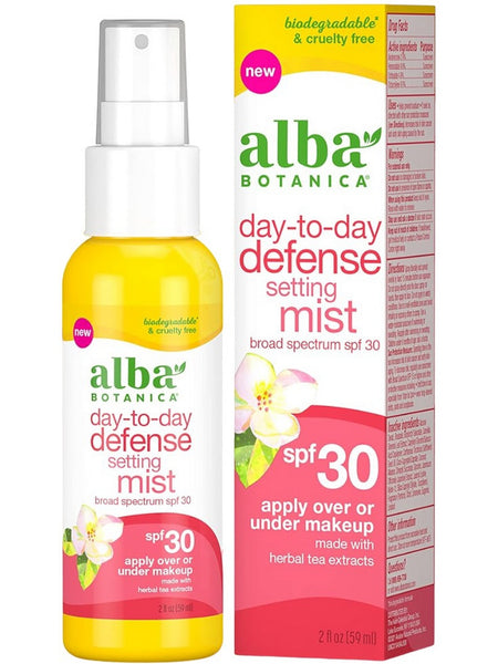 Alba Botanica, Day-to-Day Defense Setting Mist Broad Spectrum SPF 30, 2 fl oz