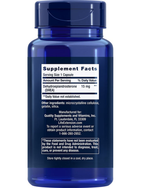 Life Extension, DHEA, 15 mg, 100 capsules