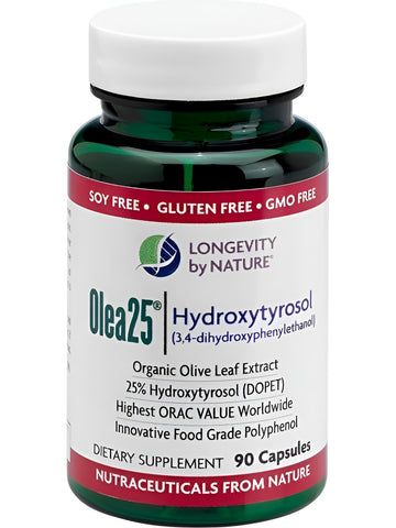 Longevity by Nature, Olea25 Hydroxytyrosol, 90 Capsules