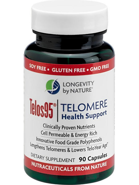 Longevity by Nature, Telos95 Telomere Health Support, 90 Capsules