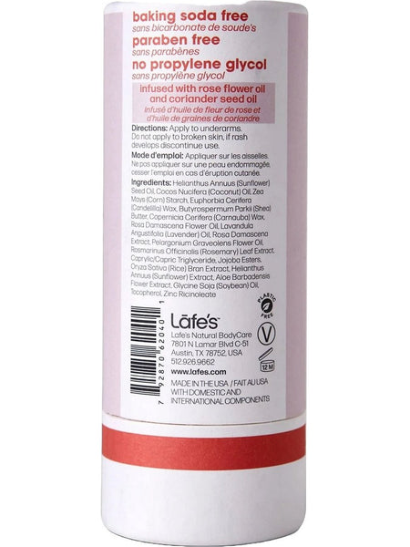 Lafe's Natural BodyCare, Lafe's Plastic-Free Stick Rose+Coriander, 2.25 oz