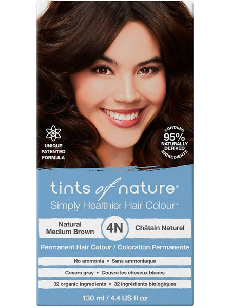 ** 12 PACK ** Tints of Nature, 4N, Natural Medium Brown, Permanent Hair Colour, 4.4 US fl oz