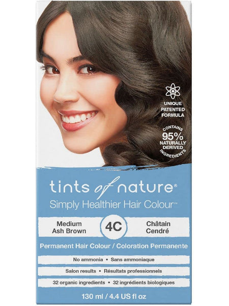 ** 12 PACK ** Tints of Nature, 4C, Medium Ash Brown, Permanent Hair Colour, 4.4 US fl oz