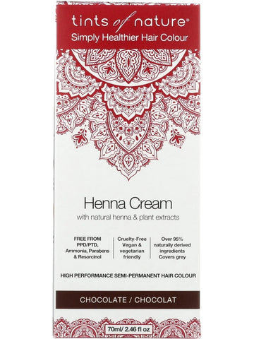 ** 12 PACK ** Tints of Nature, Henna Cream, High Performance Semi-Permanent Hair Colour, Chocolate, 2.46 fl oz