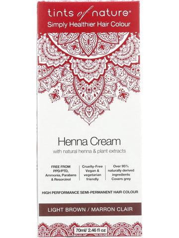 ** 12 PACK ** Tints of Nature, Henna Cream, High Performance Semi-Permanent Hair Colour, Light Brown, 2.46 fl oz