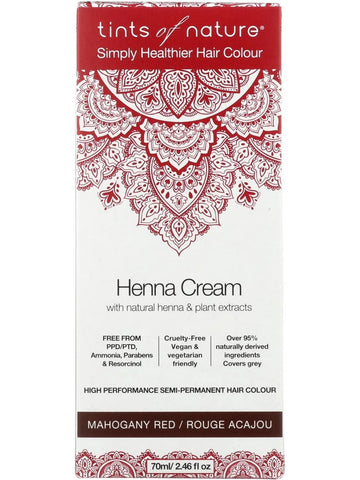 ** 12 PACK ** Tints of Nature, Henna Cream, High Performance Semi-Permanent Hair Colour, Mahogany Red, 2.46 fl oz