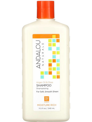 Andalou Naturals, Moisture Rich Argan Oil & Shea Shampoo, 11.5 fl oz