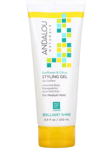 Andalou Naturals, Brilliant Shine Sunflower & Citrus Styling Gel Medium Hold, 6.8 fl oz