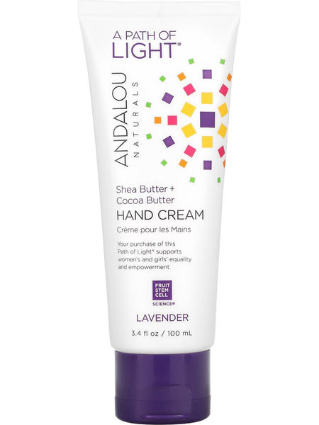 Andalou Naturals, Shea Butter + Cocoa Butter Hand Cream, LAvander, 3.4 fl oz